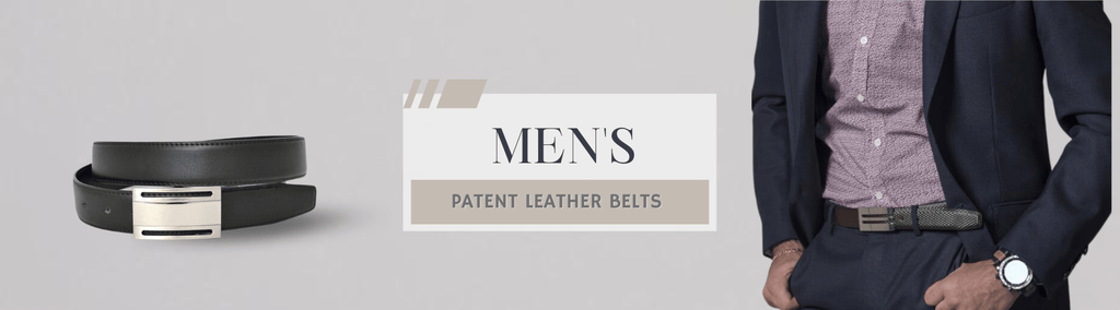 Buy Patent Vegan Belts 3 Piece Set For Men 