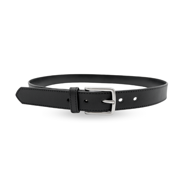 Black Leather Slim Belt - WOMEN Belts