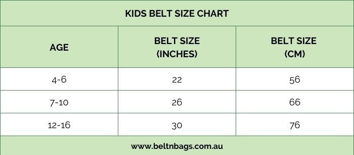 Kids 2025 belt sizes