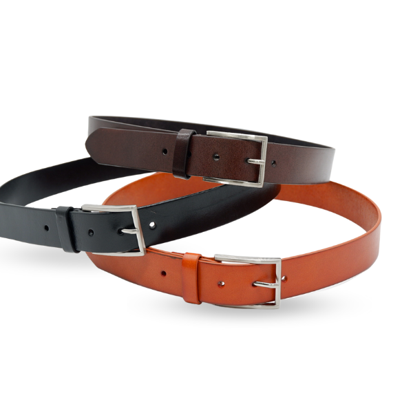 STAVROS - Mens Brown Genuine Leather Dress Belt