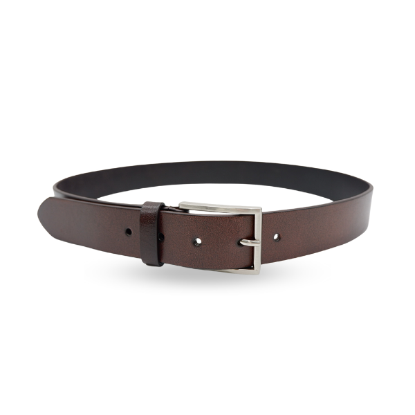 STAVROS Mens Brown Genuine Leather Dress Belt