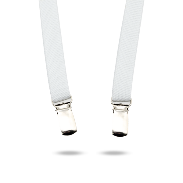 TERRY - Men's White Clip On Suspender Braces