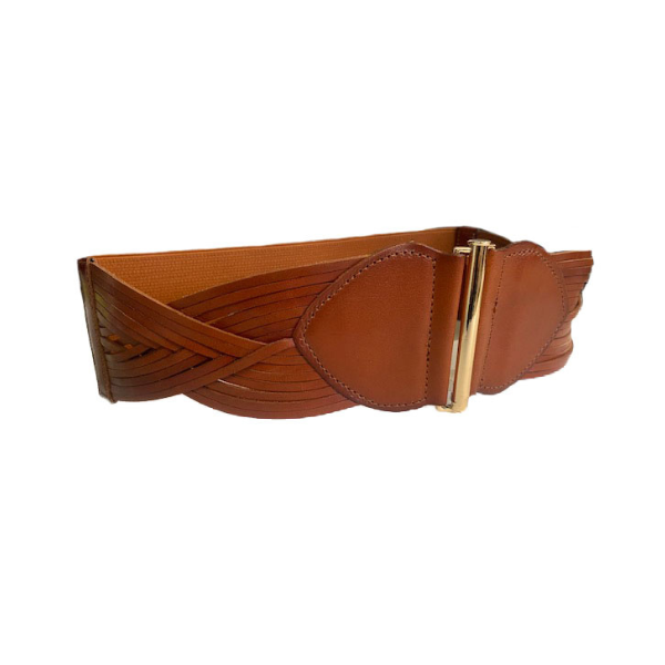 Brown Textured Leather Belt, Plus Size Belts