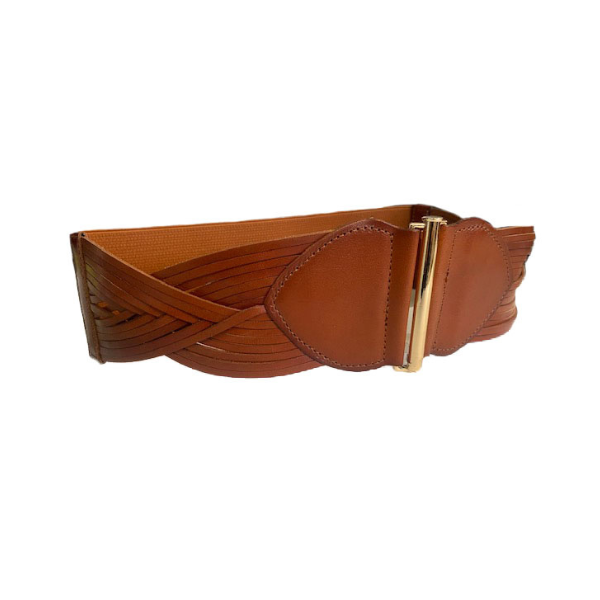 ELIZABETH - Women's Tan Genuine Leather Stretch Belt – BeltNBags