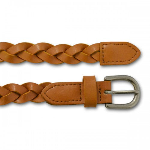 LOUISE - Womens Tan Genuine Leather Plaited Belt – BeltNBags
