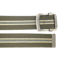 FREDRIK - Mens Khaki & Cream Canvas Webbing Belt - CLEARANCE  - Belt N Bags