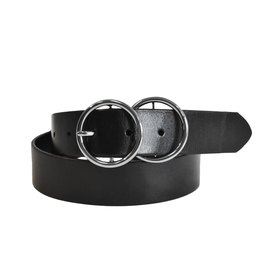 Double ring sale belt silver