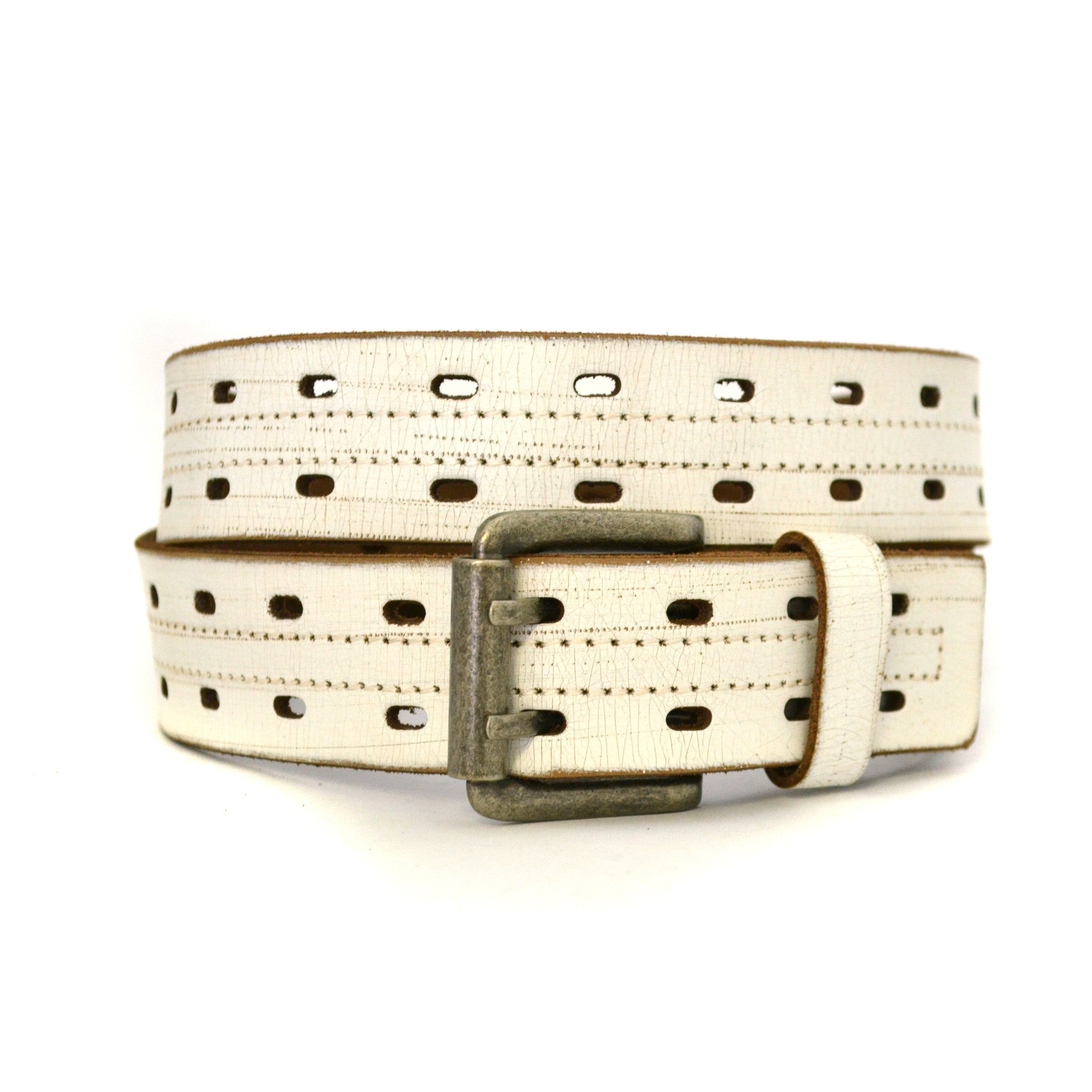 WADE - Mens Cream & Sand Leather Belt - CLEARANCE  - Belt N Bags