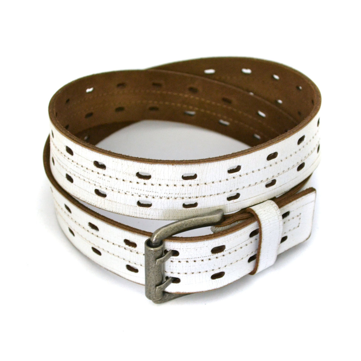 WADE - Mens Cream & Sand Leather Belt - CLEARANCE  - Belt N Bags