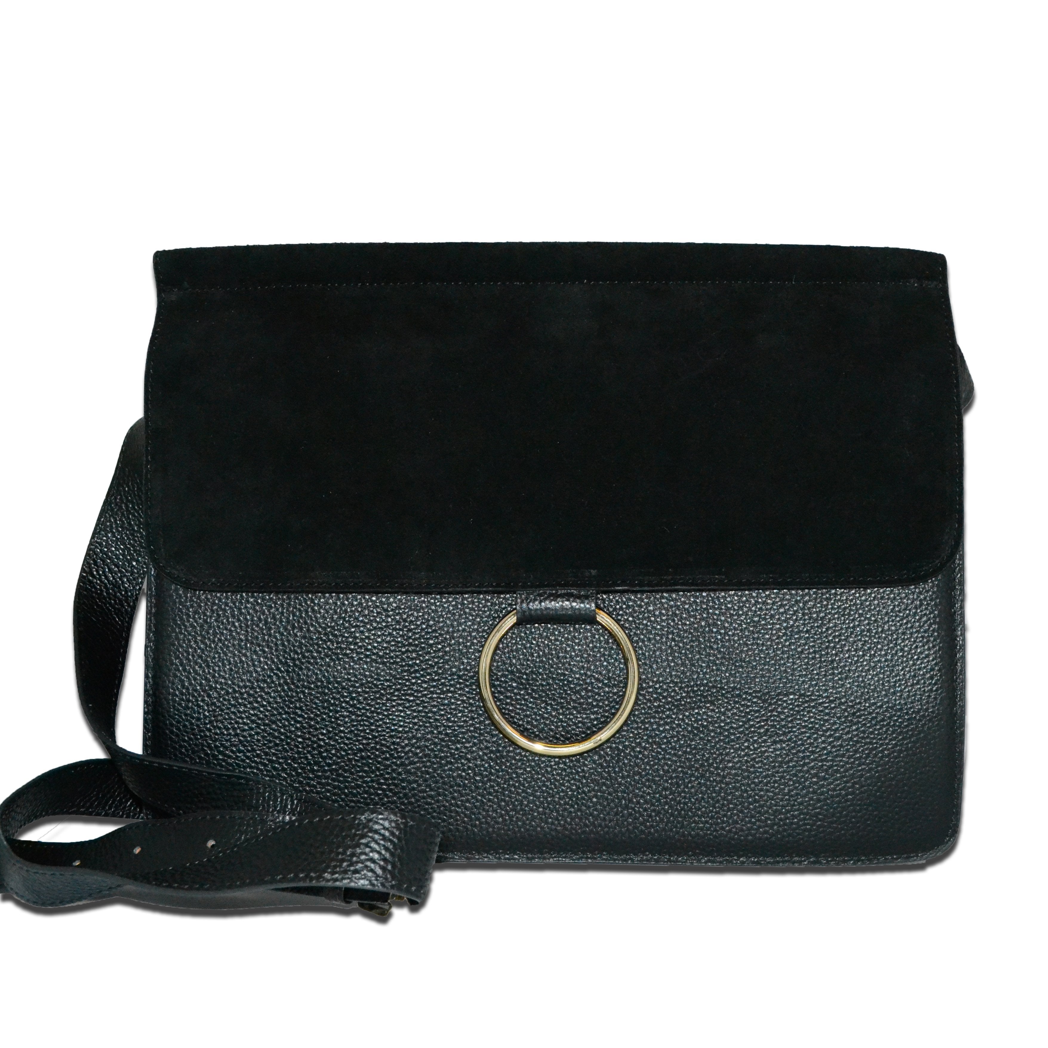 LEICHHARDT Addison Road Pebbled Leather Suede Shoulder Bag